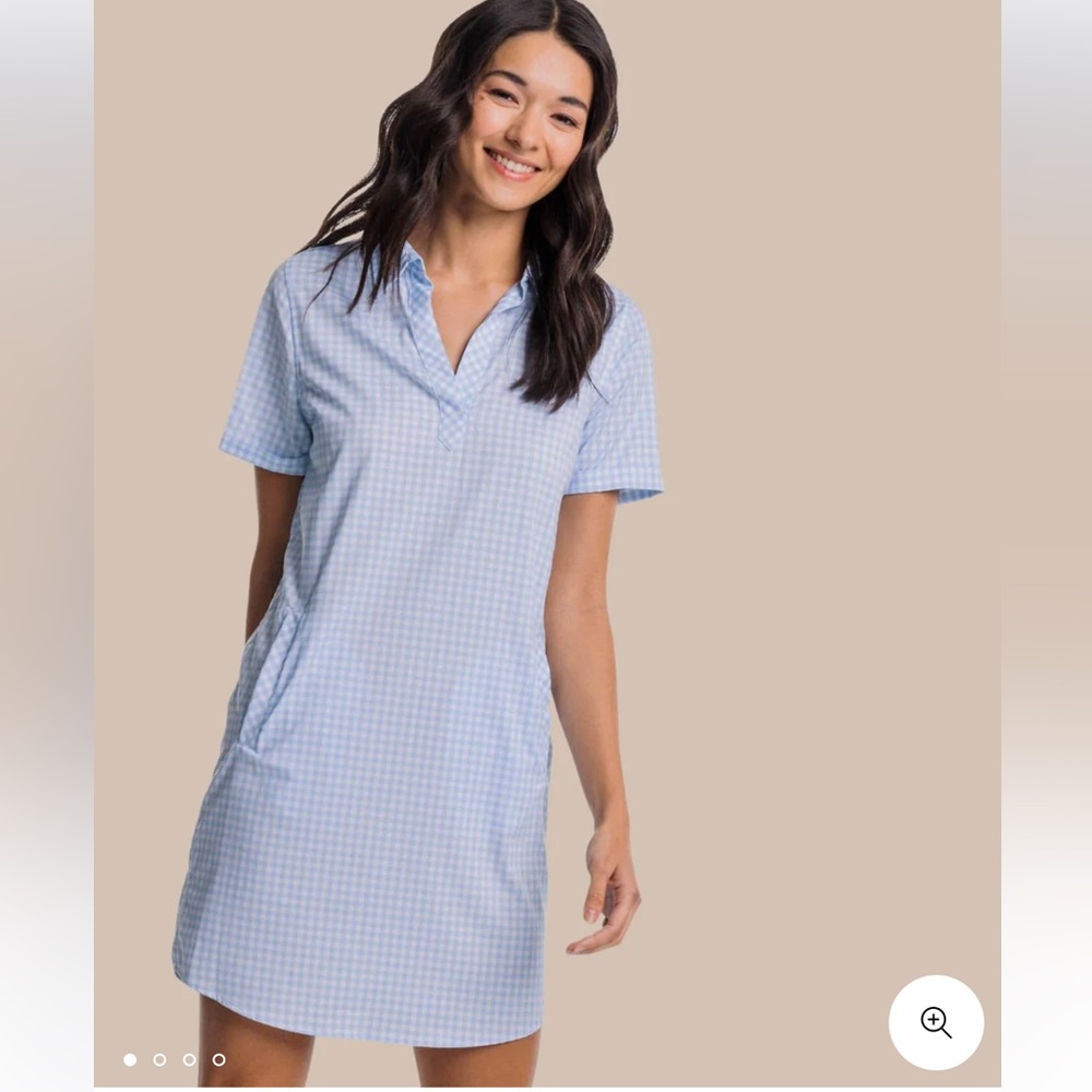 Southern Tide Sky Blue Kamryn brrr°® Intercoastal Gingham Dress